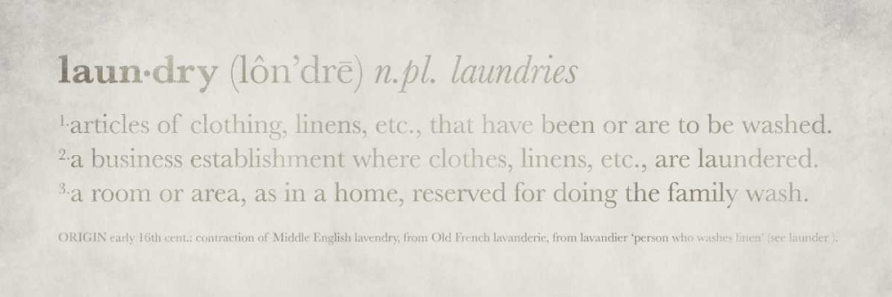 Definitions - Laundry I art print by Kristin Emery for $57.95 CAD