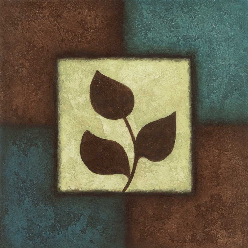 Blue Brown Green Leaves I art print by Kristin Emery for $57.95 CAD