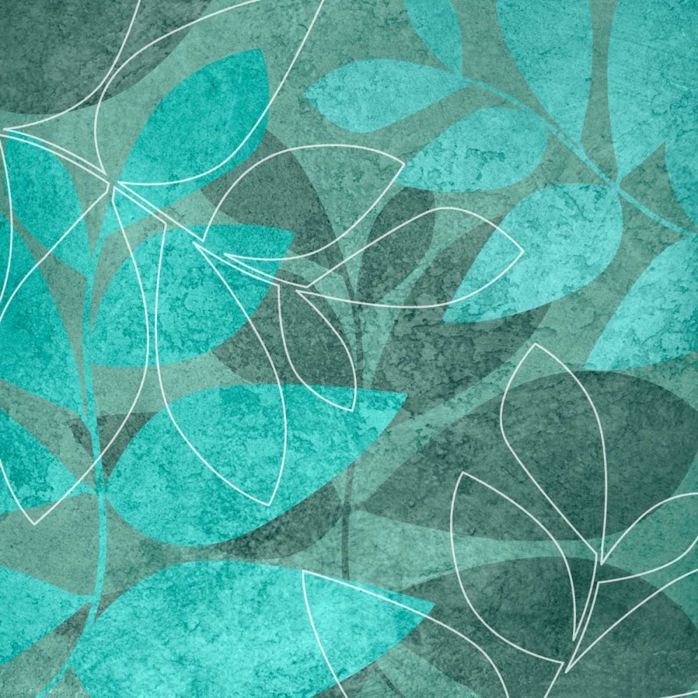 Teal Leaves I art print by Kristin Emery for $57.95 CAD