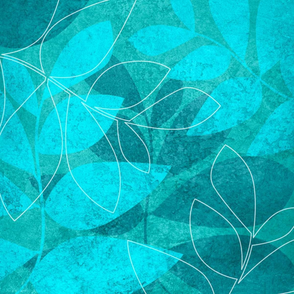 Turquoise Leaves I art print by Kristin Emery for $57.95 CAD
