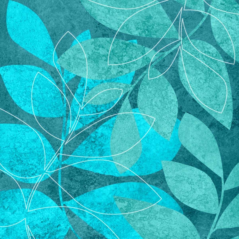 Turquoise Leaves II art print by Kristin Emery for $57.95 CAD