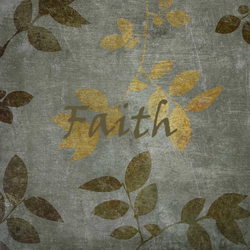 Gold and Brown Leaves Faith art print by Kristin Emery for $57.95 CAD