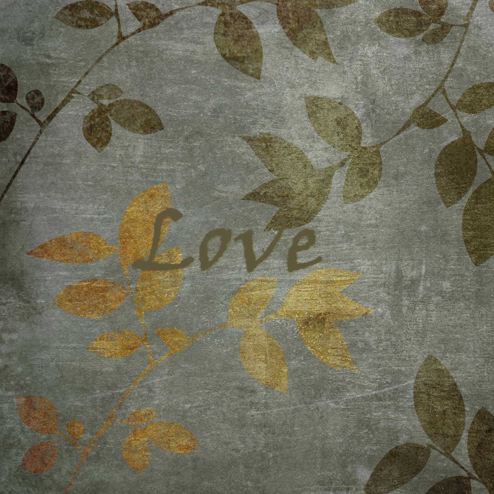Green and Brown Leaves Love art print by Kristin Emery for $57.95 CAD