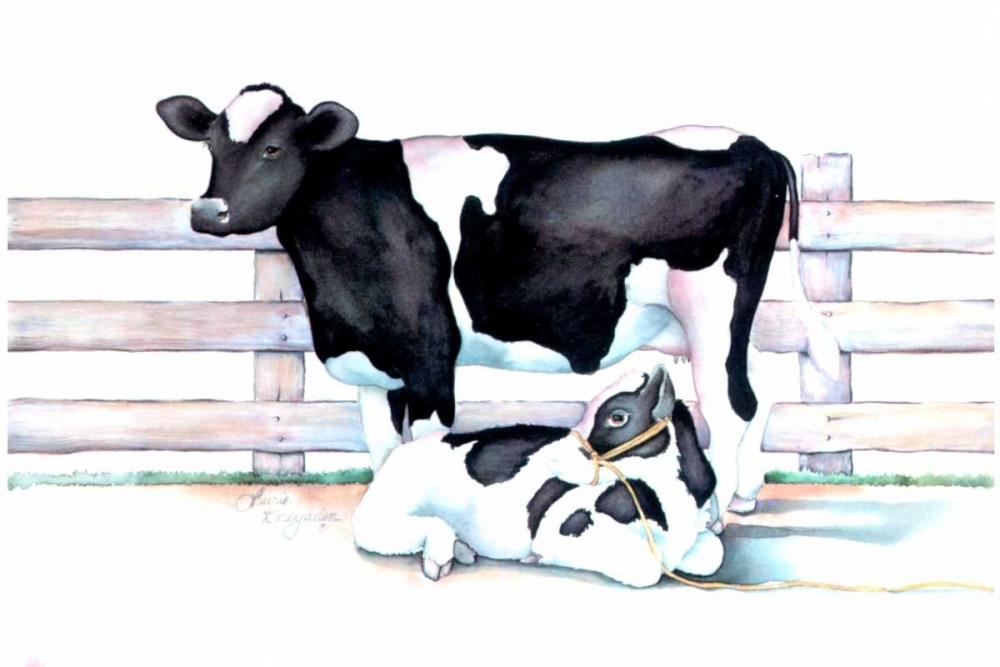 Big Moo Lil Moo art print by Laurie Korsgaden for $57.95 CAD