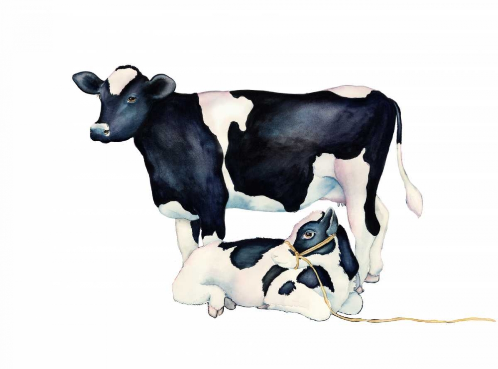 Mama Moo Baby Moo art print by Laurie Korsgaden for $57.95 CAD