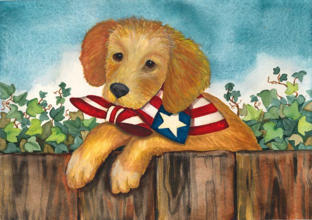 Hello Puppy art print by Laurie Korsgaden for $57.95 CAD