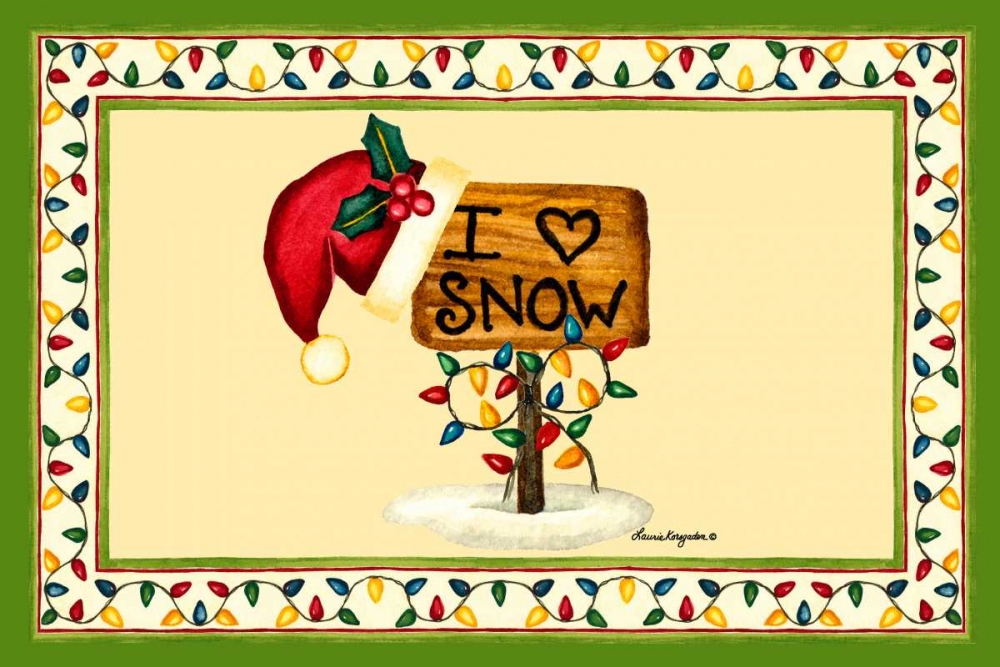 I love Snow art print by Laurie Korsgaden for $57.95 CAD
