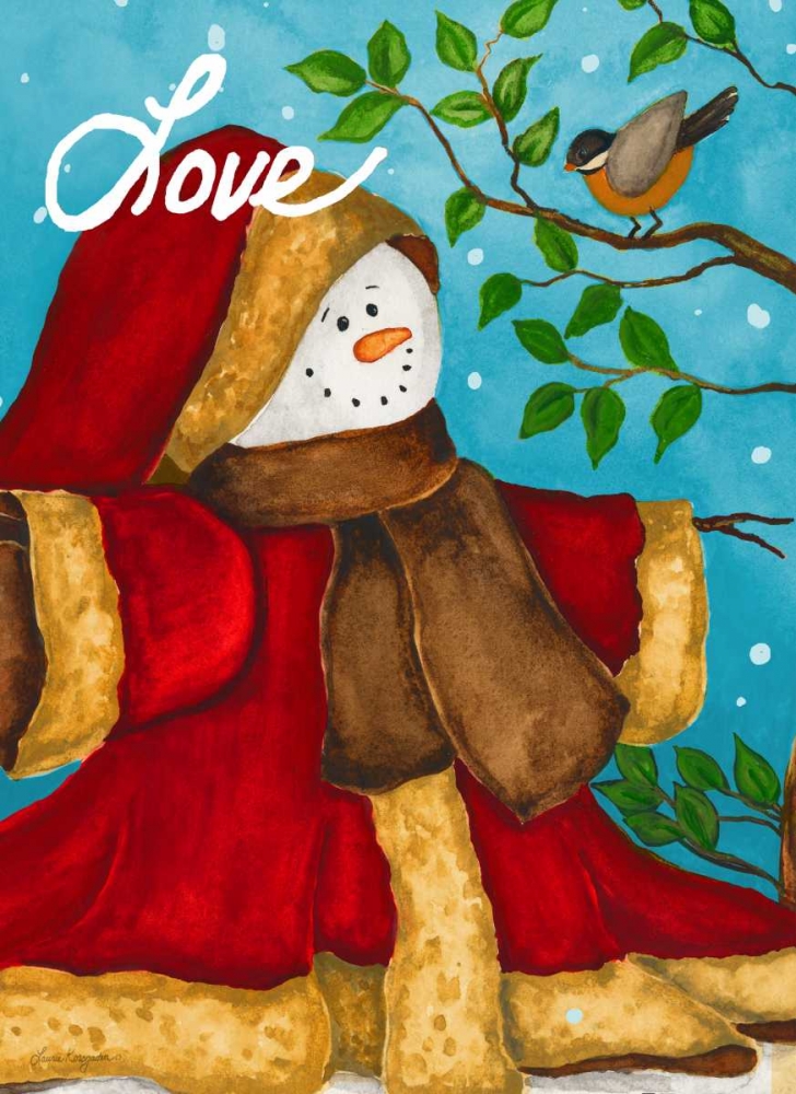 Snowman Love art print by Laurie Korsgaden for $57.95 CAD