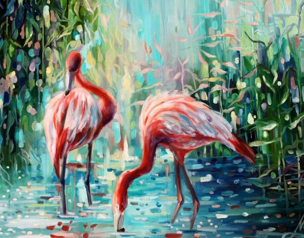 Flamingos Delight 1 art print by Lisa Colberg for $57.95 CAD