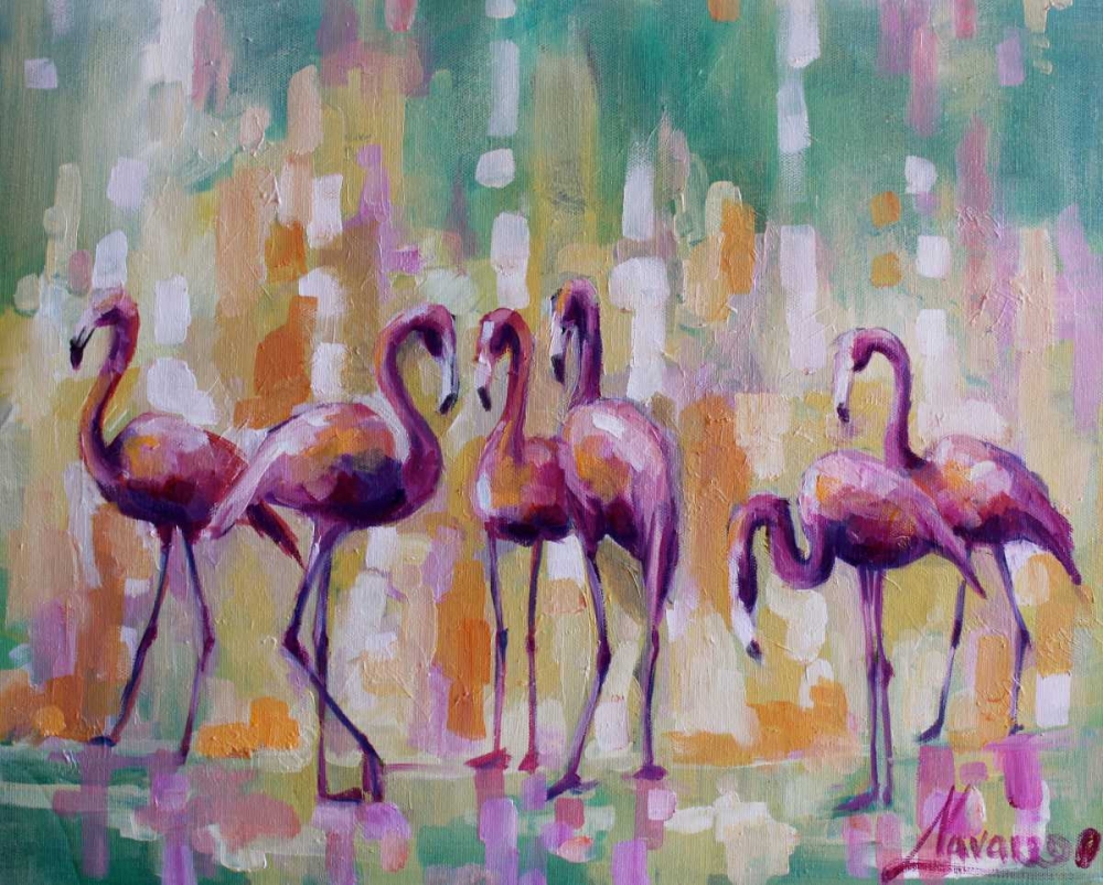 Flamingo Rondevu 1 art print by Lisa Colberg for $57.95 CAD