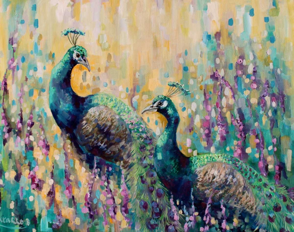 Peacocks In The Field 1 art print by Lisa Colberg for $57.95 CAD