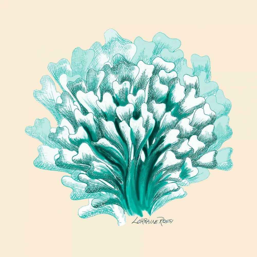 Teal Beige Coral Mate art print by Lorraine Rossi for $57.95 CAD