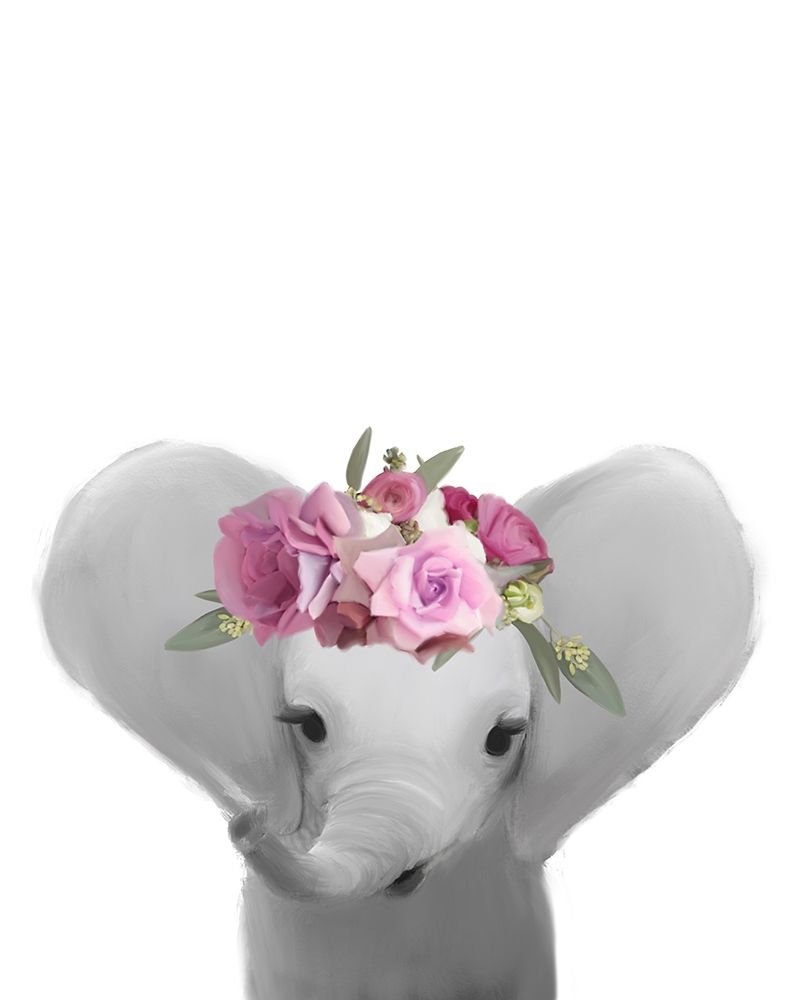 Floral Elephant art print by Leah Straatsma for $57.95 CAD