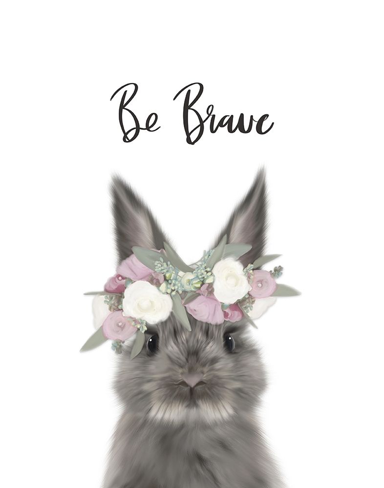 Floral Bunny Be Brave art print by Leah Straatsma for $57.95 CAD