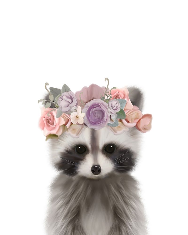 Floral Raccoon art print by Leah Straatsma for $57.95 CAD