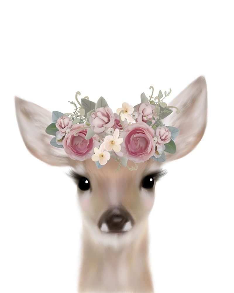 Floral Deer art print by Leah Straatsma for $57.95 CAD