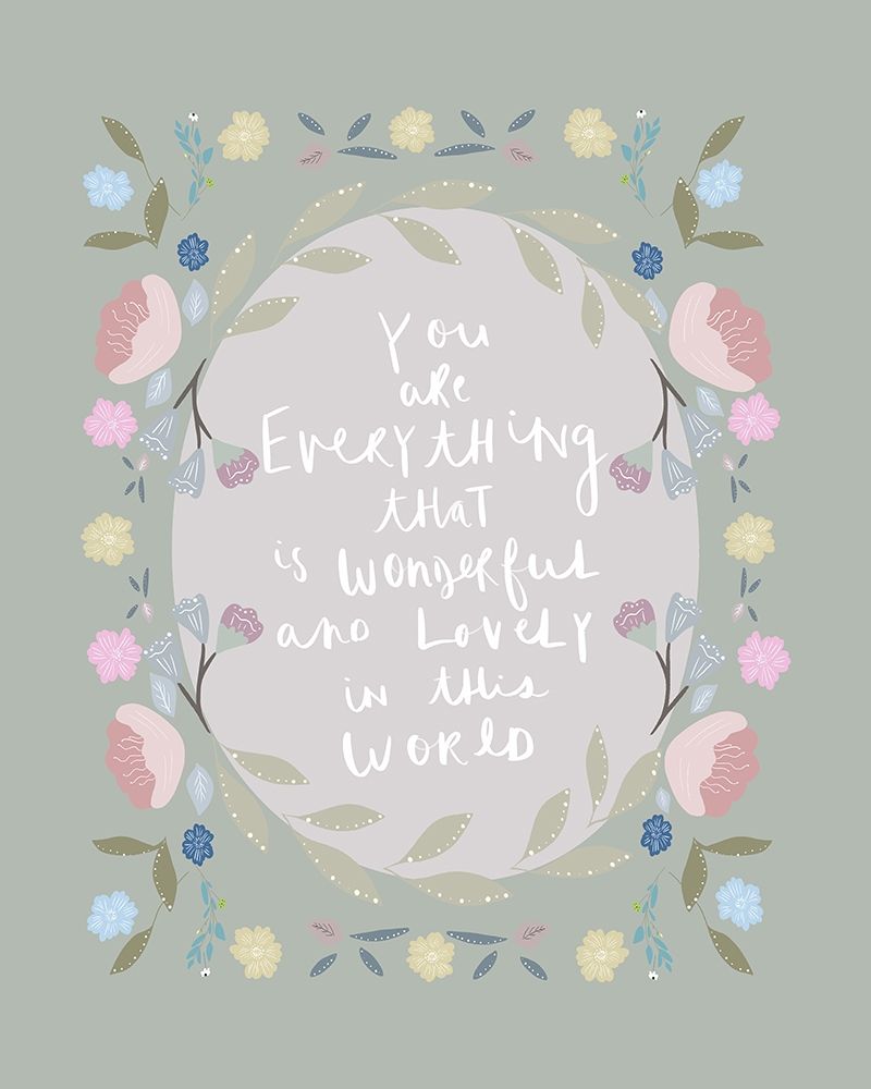 You Are Everything Moss Green art print by Leah Straatsma for $57.95 CAD