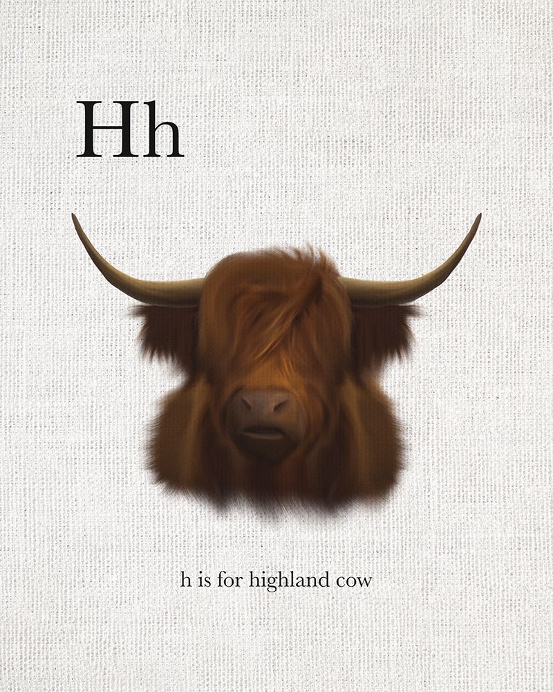 H is for Highland Cow art print by Leah Straatsma for $57.95 CAD