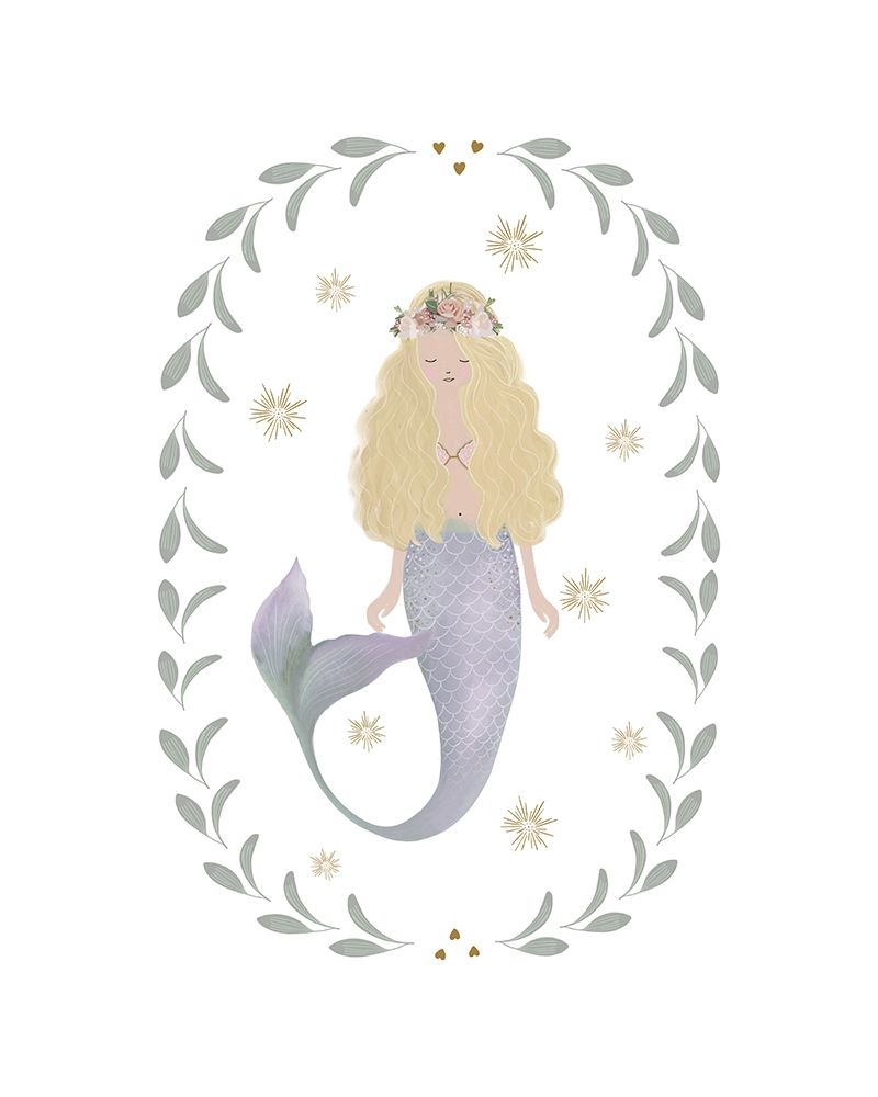 Mermaid Garland Purple Tail art print by Leah Straatsma for $57.95 CAD