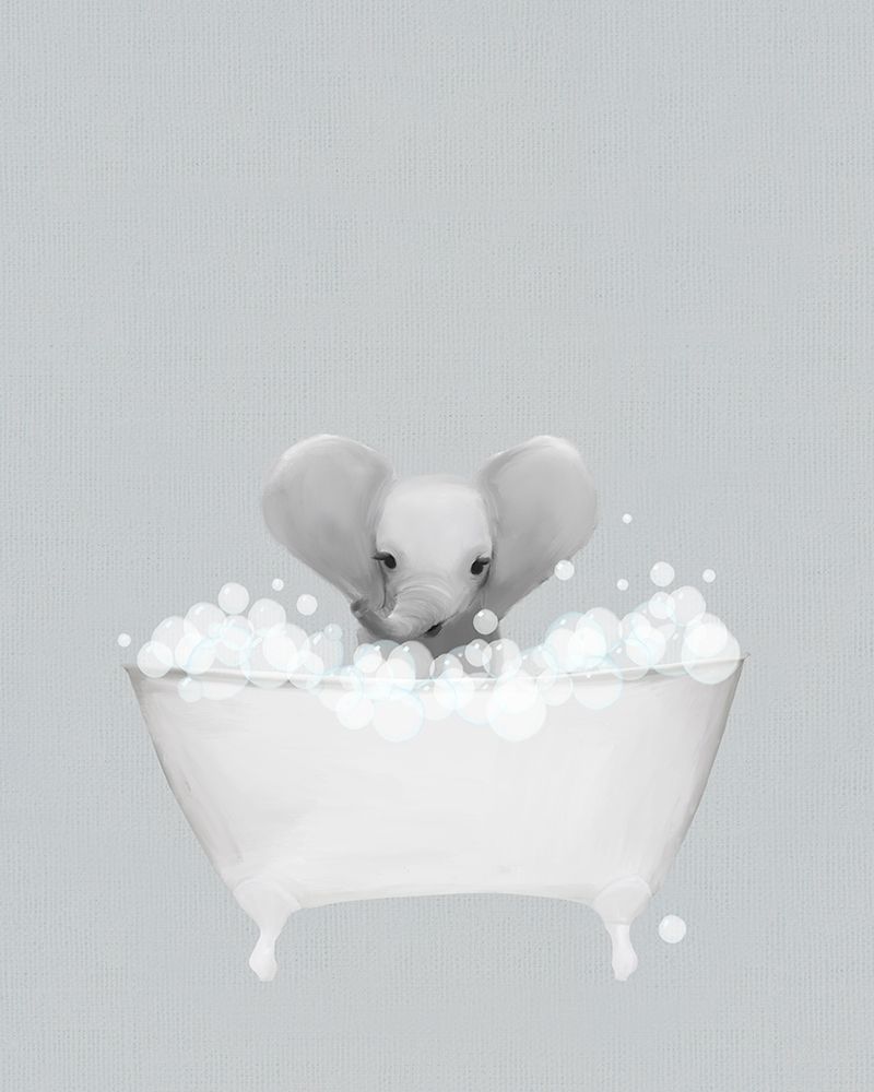 Elephant Blue Bath art print by Leah Straatsma for $57.95 CAD