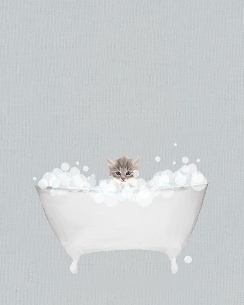 Kitten Blue Bath art print by Leah Straatsma for $57.95 CAD
