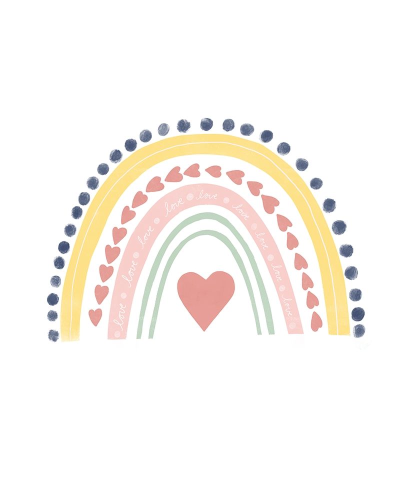 Happy Heart Rainbow Pink art print by Leah Straatsma for $57.95 CAD