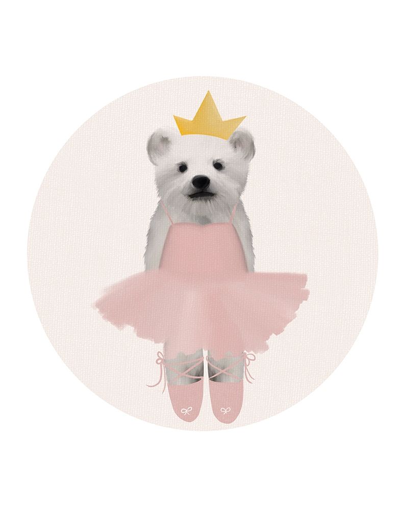 Full Ballet Baby Polar Bear with Circle art print by Leah Straatsma for $57.95 CAD