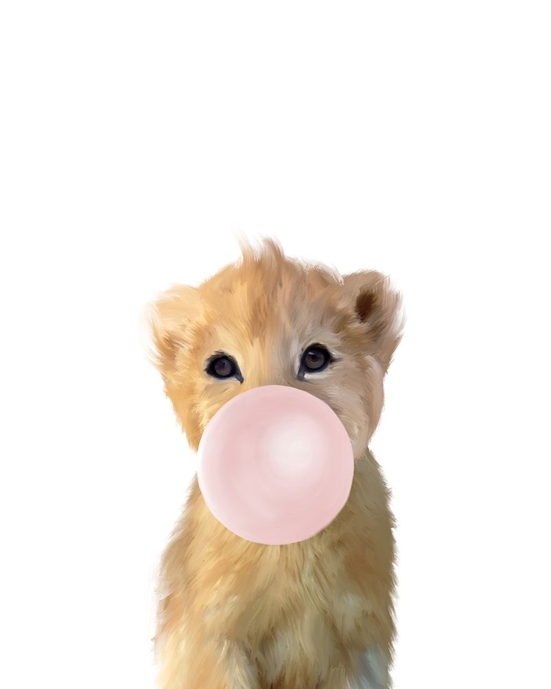 Baby Lion Bubble Gum art print by Leah Straatsma for $57.95 CAD