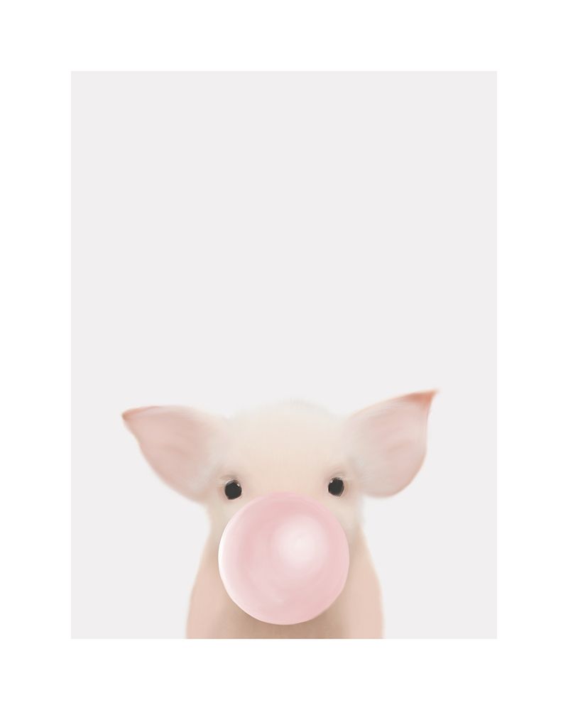 Piglet Bubble Gum art print by Leah Straatsma for $57.95 CAD