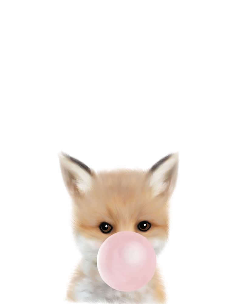 Woodland Fox Bubble Gum art print by Leah Straatsma for $57.95 CAD