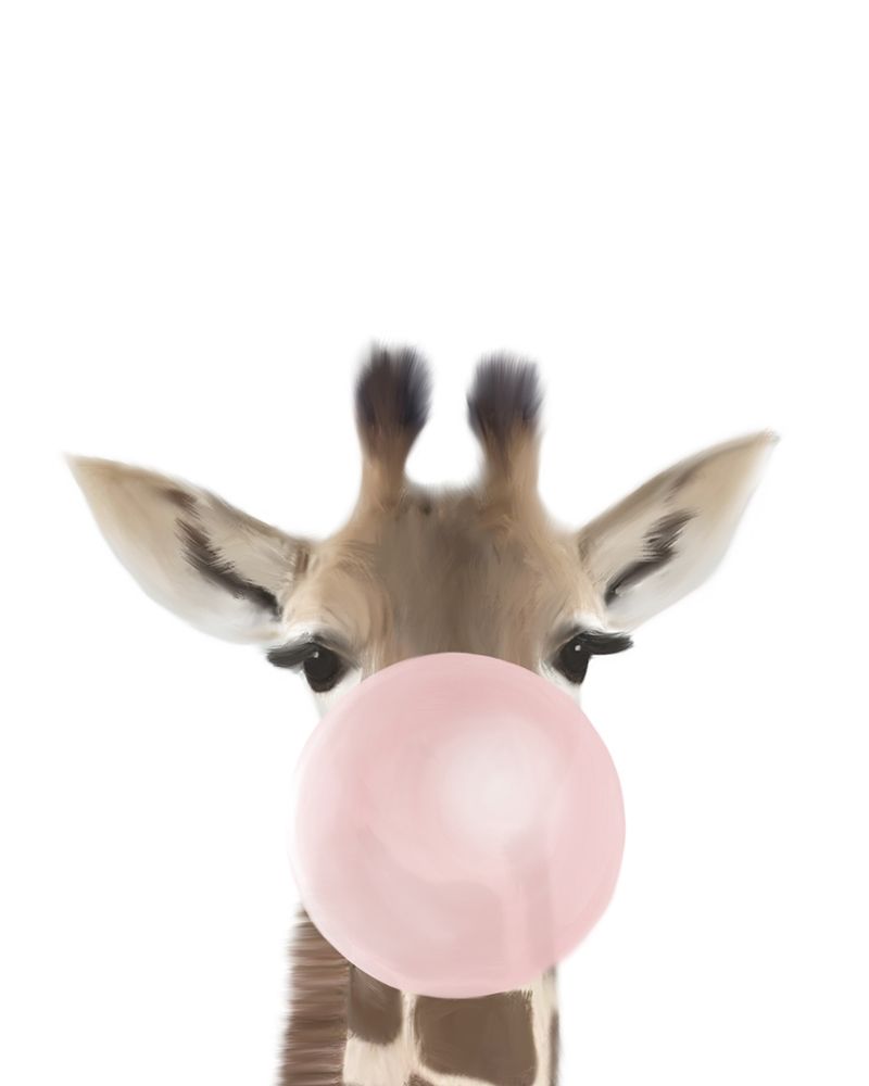 Giraffe Bubble Gum art print by Leah Straatsma for $57.95 CAD