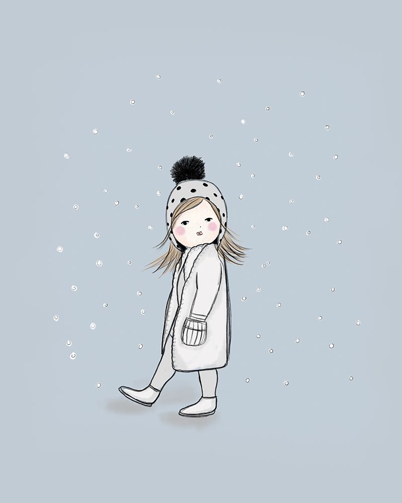 Girl Walking in Snow art print by Leah Straatsma for $57.95 CAD