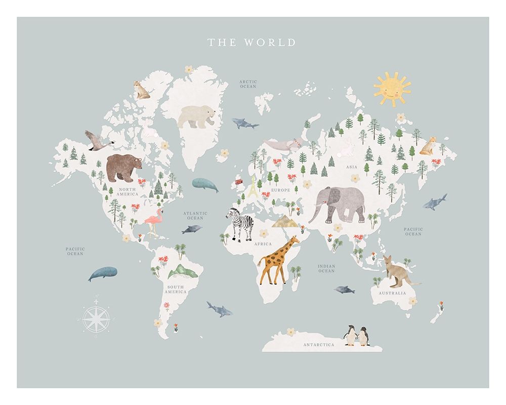 World Map art print by Leah Straatsma for $57.95 CAD