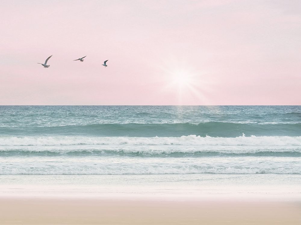 Pinky Beach With Birds art print by Leah Straatsma for $57.95 CAD