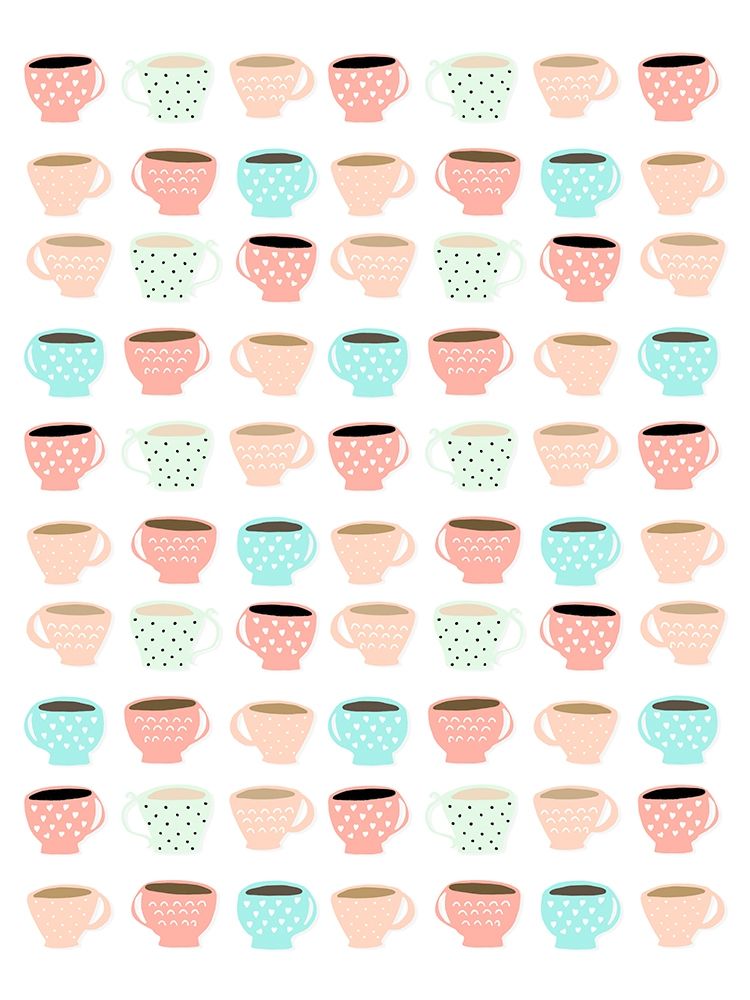 Coffee Mug Pattern art print by Leah Straatsma for $57.95 CAD