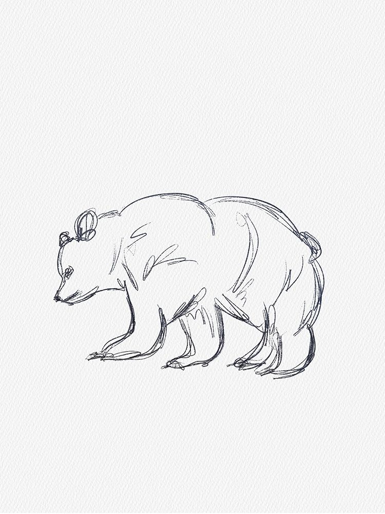 Cabin Minimal Bear Sketch art print by Leah Straatsma for $57.95 CAD