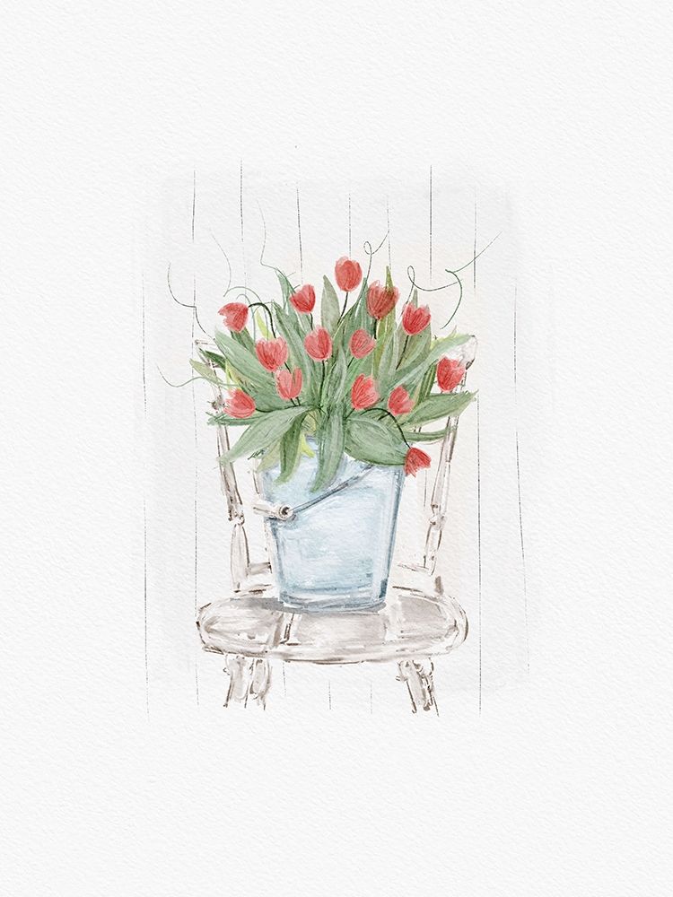 Tulips on a Chair art print by Leah Straatsma for $57.95 CAD