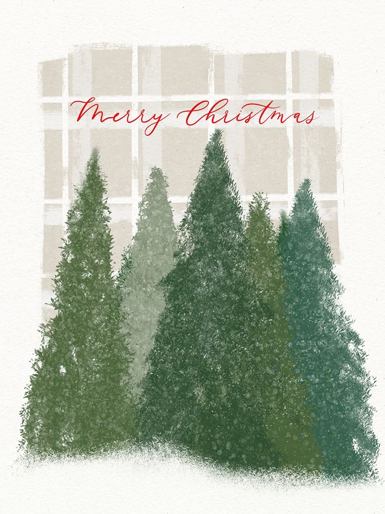 Plaid Trees Merry Christmas art print by Leah Straatsma for $57.95 CAD