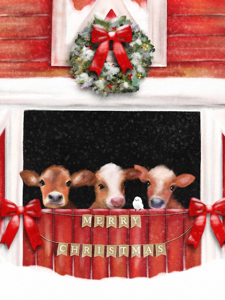 Christmas Cows art print by Leah Straatsma for $57.95 CAD