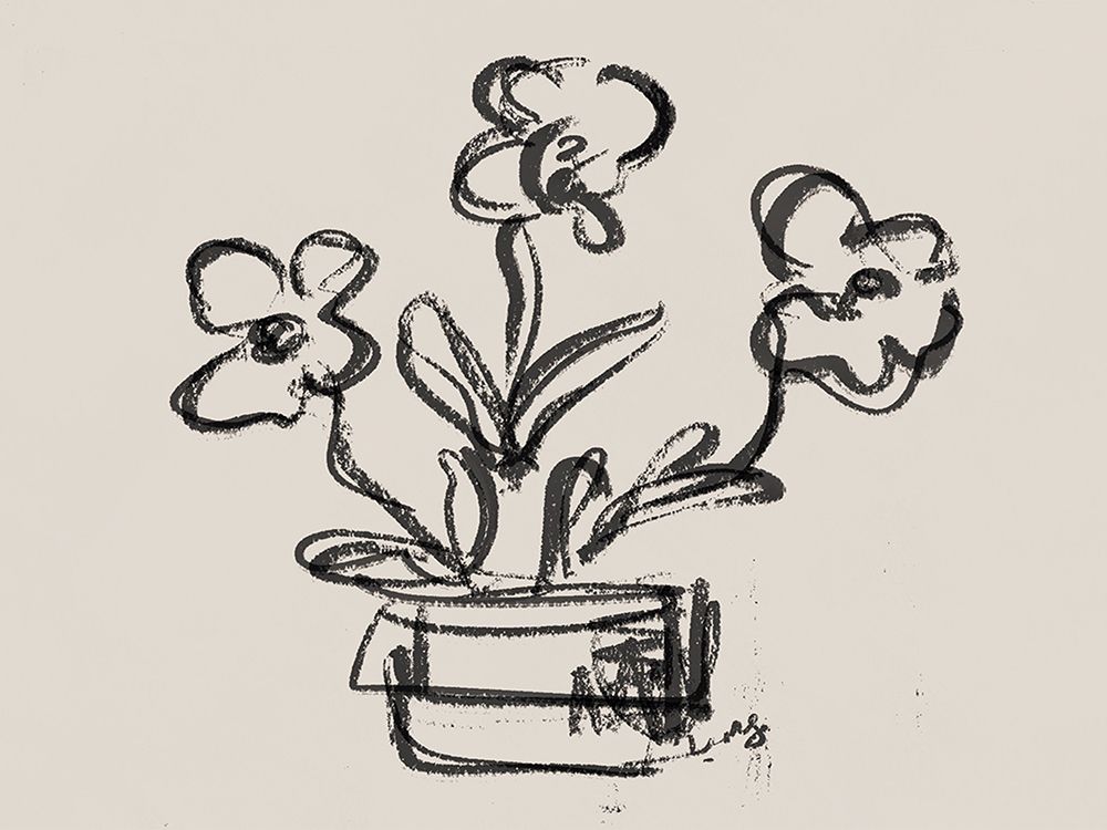 Sketched Peonies in Vase art print by Leah Straatsma for $57.95 CAD