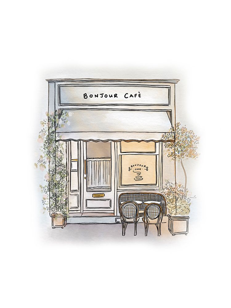 Bonjour Cafe art print by Leah Straatsma for $57.95 CAD