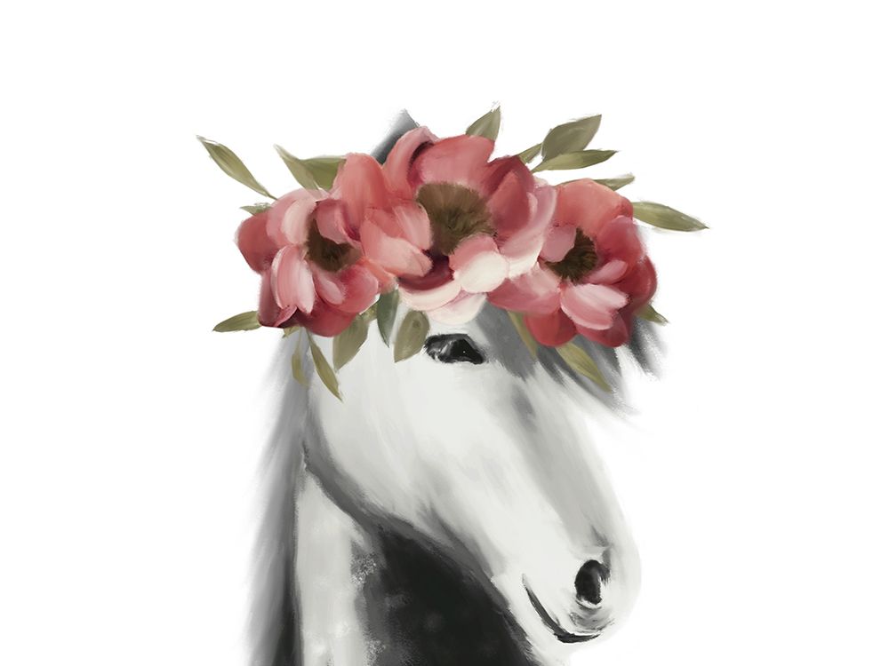 Floral Dapple Grey Horse art print by Leah Straatsma for $57.95 CAD
