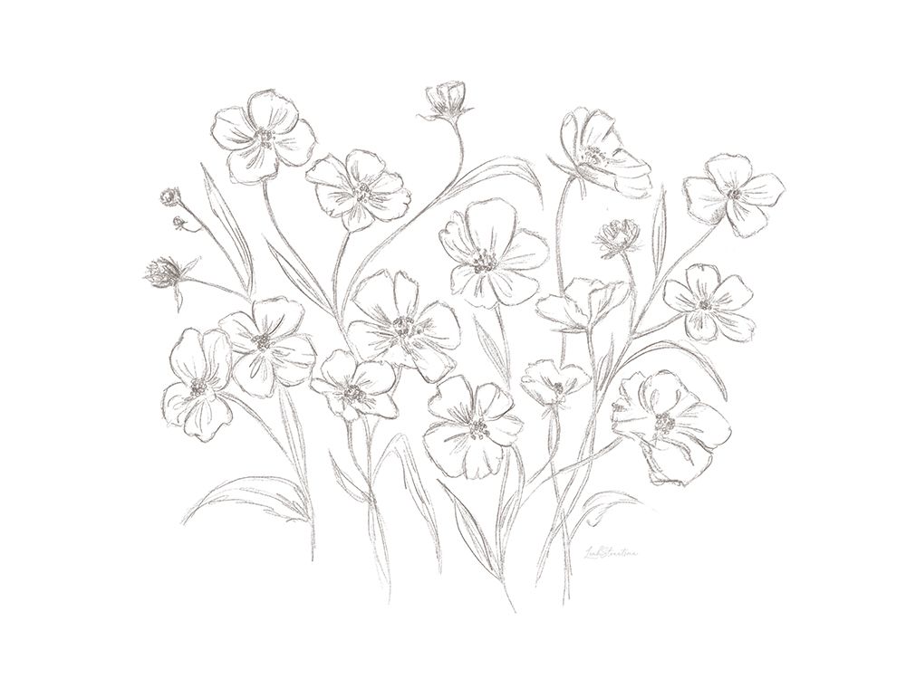 Vintage Wildflower Sketch art print by Leah Straatsma for $57.95 CAD