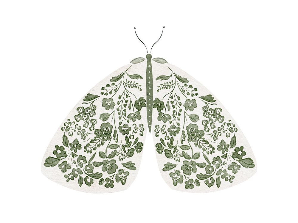 Green And White Moth art print by Leah Straatsma for $57.95 CAD