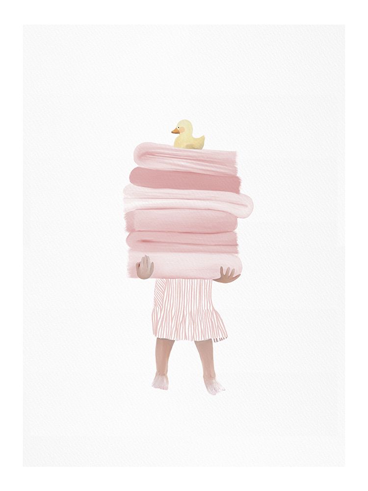 Girl Holding Towels art print by Leah Straatsma for $57.95 CAD