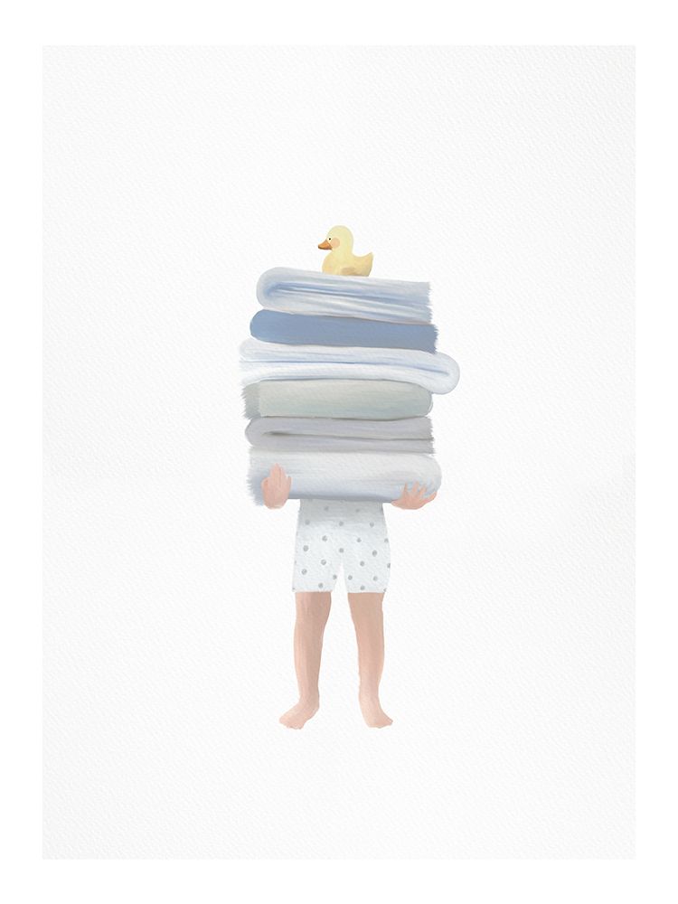 Boy Holding Towels art print by Leah Straatsma for $57.95 CAD