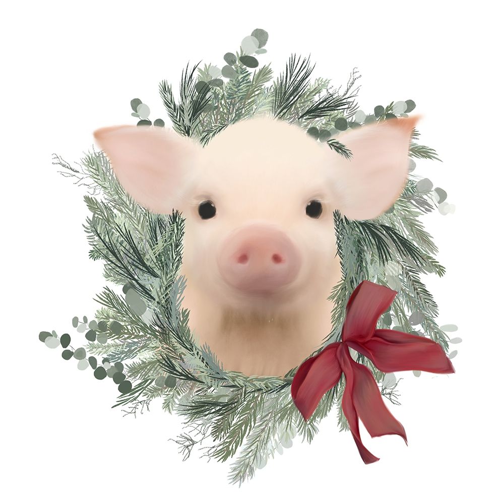Pig Wreath art print by Leah Straatsma for $57.95 CAD