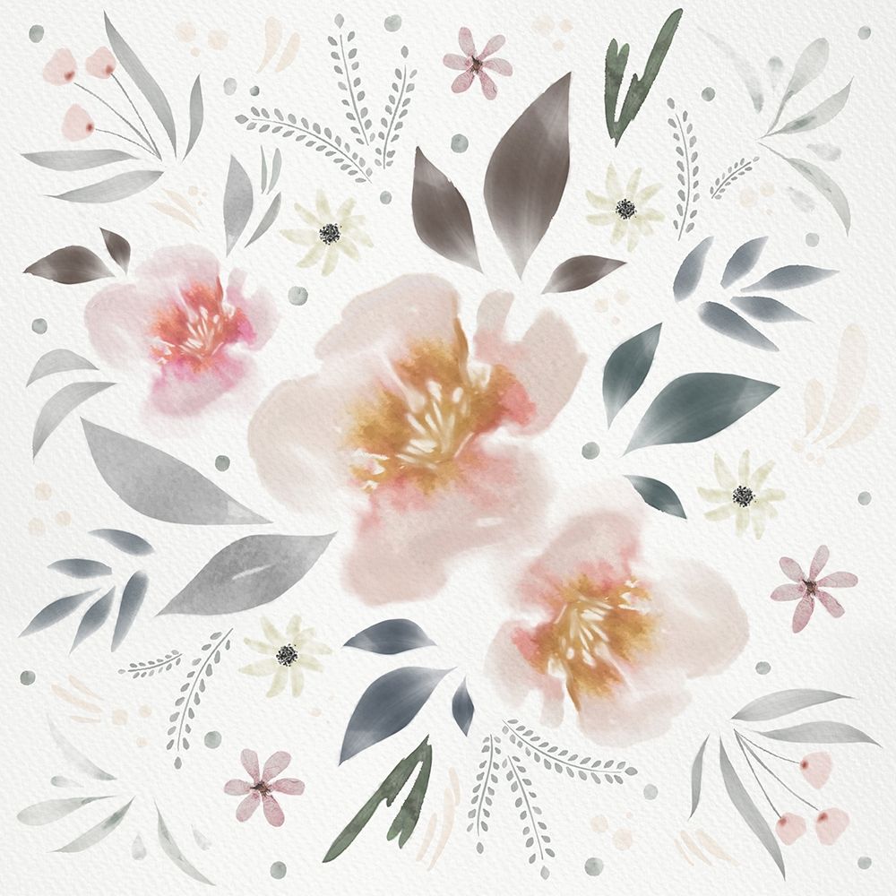Floral Square Piece art print by Leah Straatsma for $57.95 CAD