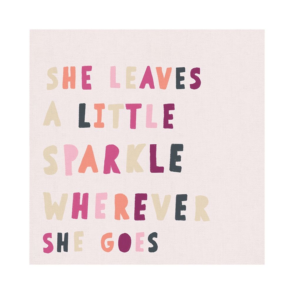 Square Pink She Leaves Sparkle art print by Leah Straatsma for $57.95 CAD