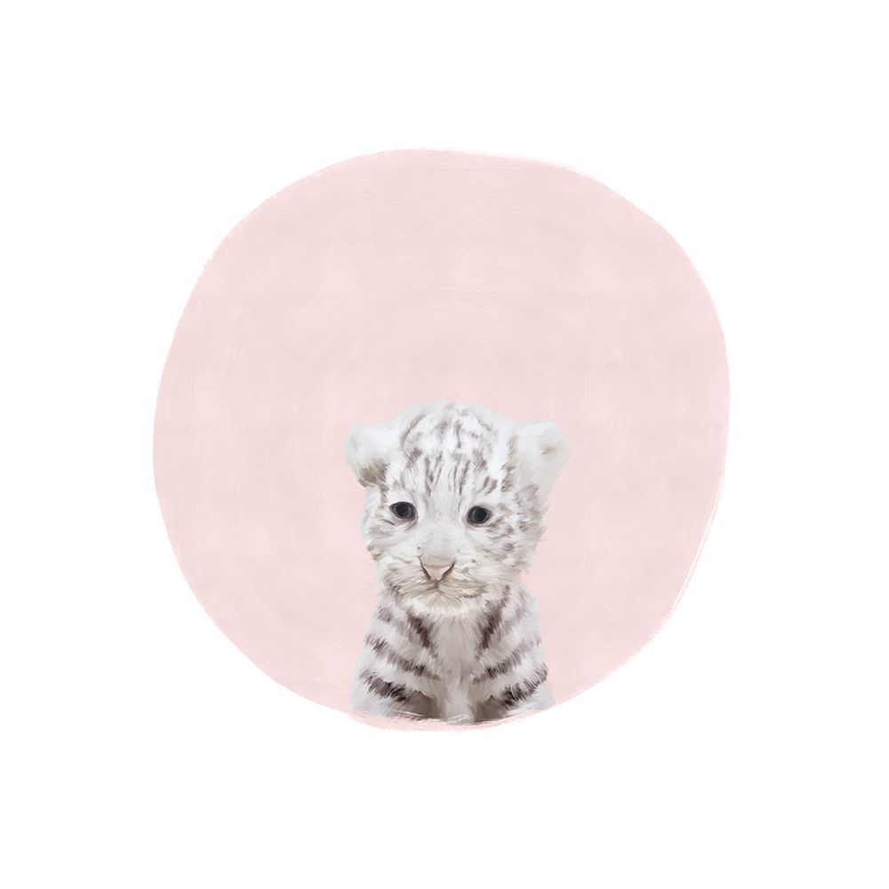 Baby White Tiger Pink art print by Leah Straatsma for $57.95 CAD